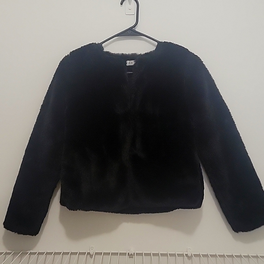 Girls Black Fur Coat